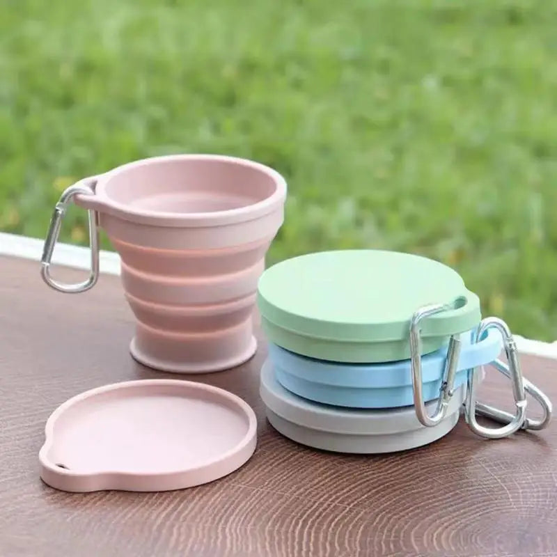 1Pcs Heat Resistant Folding Drinking Cup Mug Portable Water Cups Rubber Travel Camping Soft Silicone