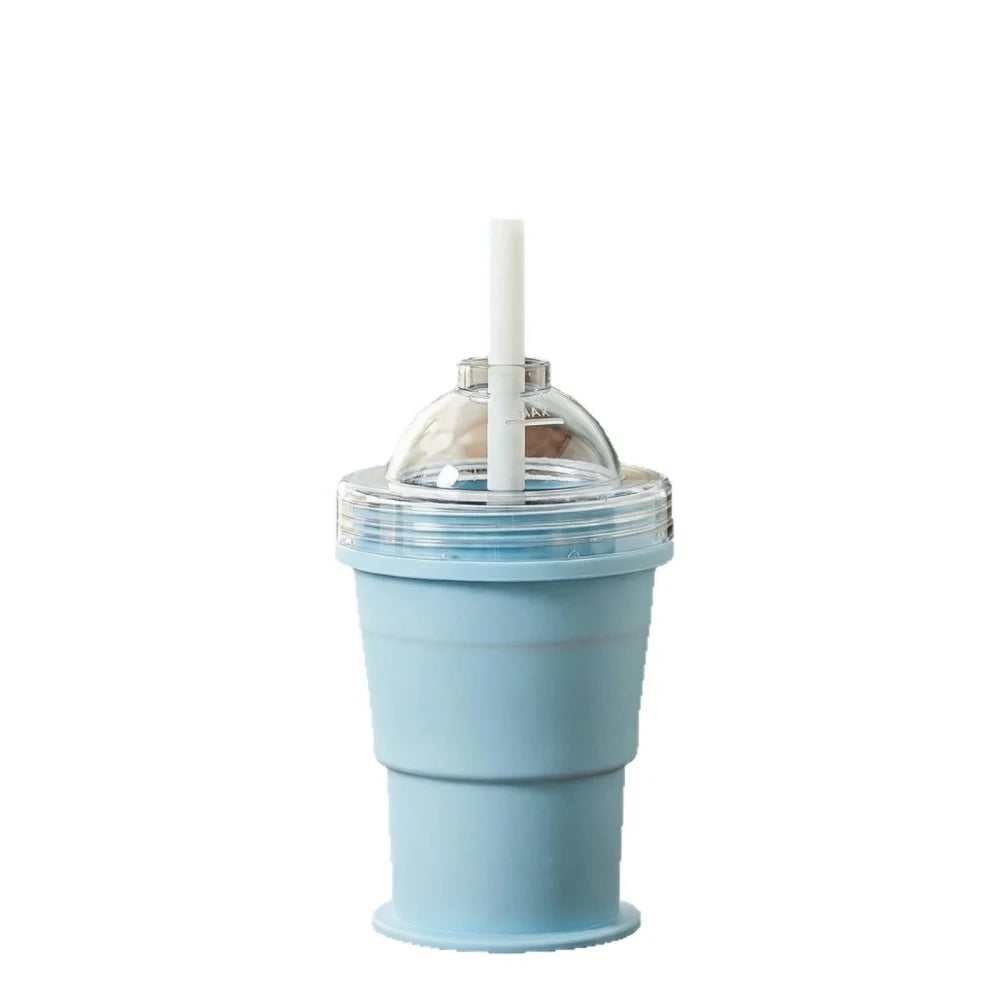 Silicone Foldable Ice Ball Cup 2-in-1 Ice Maker & Drinking Cup, Portable Multi-Function Travel Tumbler for Summer Outdoor