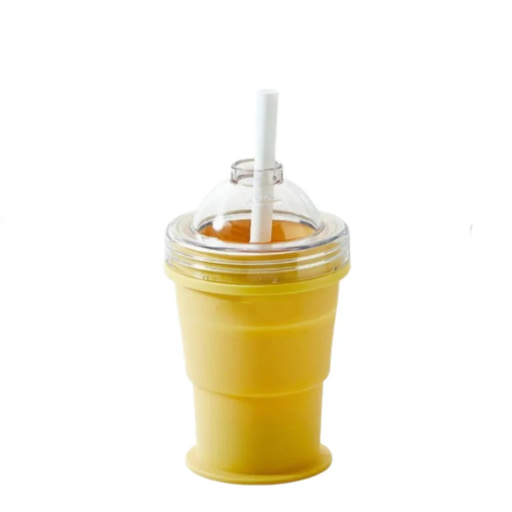 Silicone Foldable Ice Ball Cup 2-in-1 Ice Maker & Drinking Cup, Portable Multi-Function Travel Tumbler for Summer Outdoor