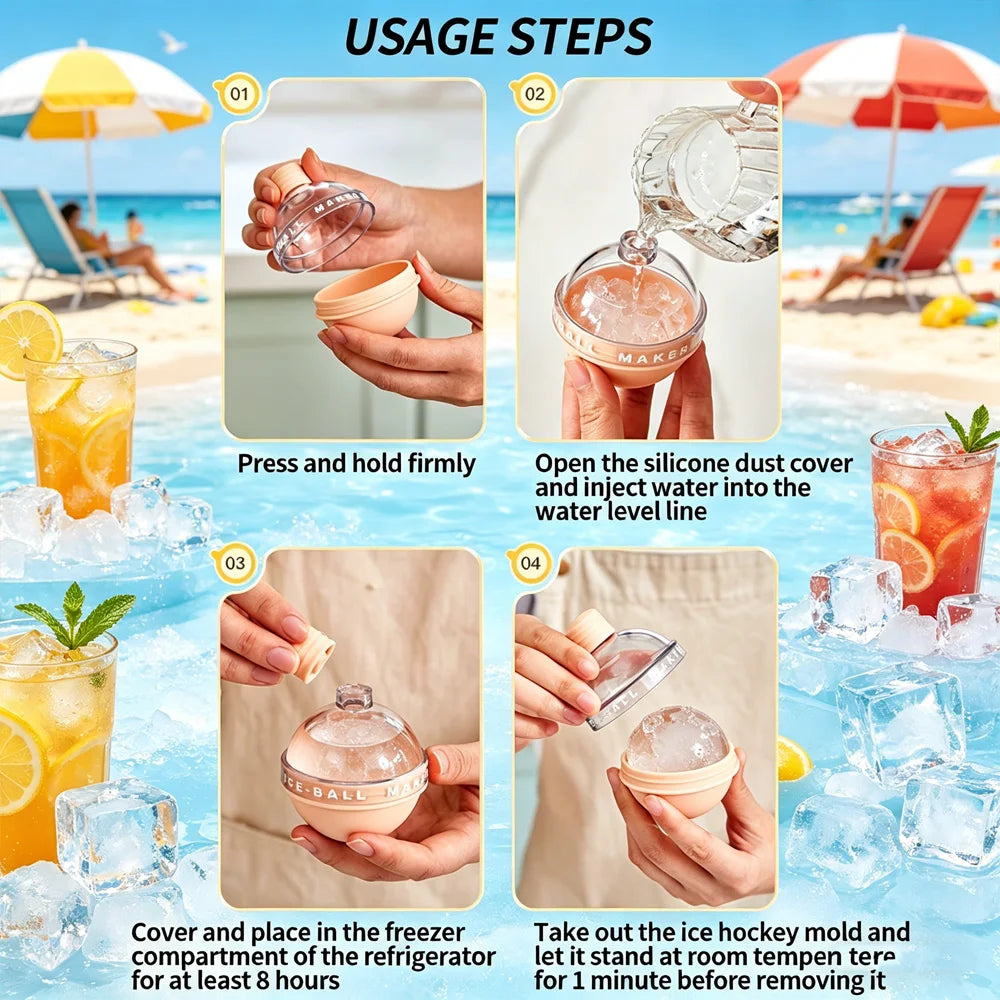 Home Bar Essential: Silicone Ice Ball Mold for Making Smooth Round Ice Cubes