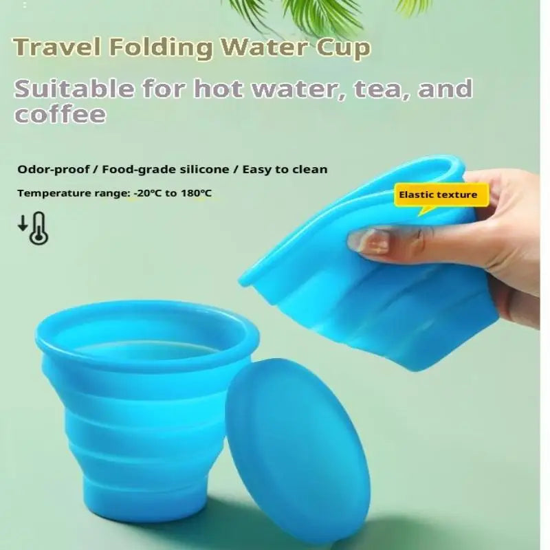 1Pcs Heat Resistant Folding Drinking Cup Mug Portable Water Cups Rubber Travel Camping Soft Silicone