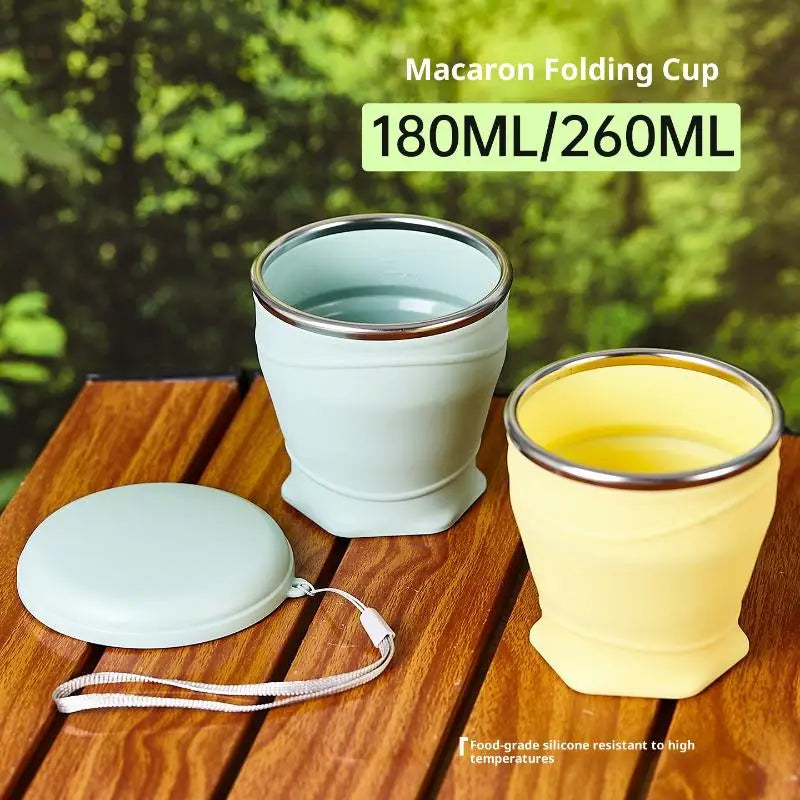 1Pcs Heat Resistant Folding Drinking Cup Mug Portable Water Cups Rubber Travel Camping Soft Silicone